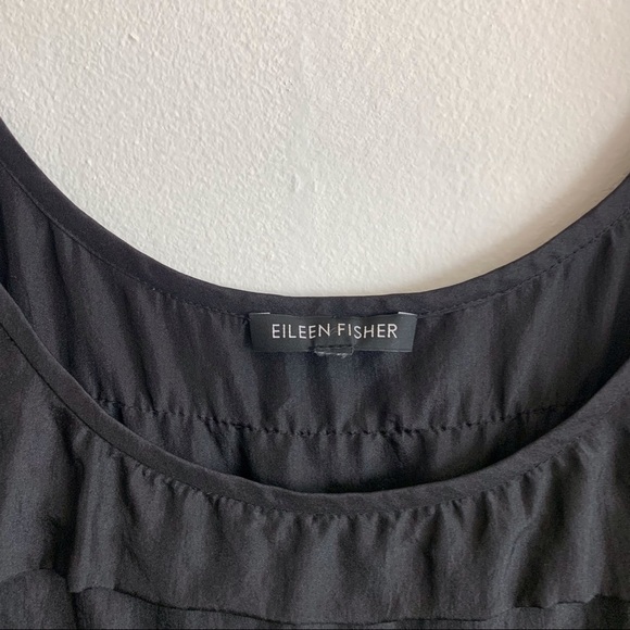 Eileen Fisher Black Silk Layered Sleeveless Top size L - Picture 3 of 4